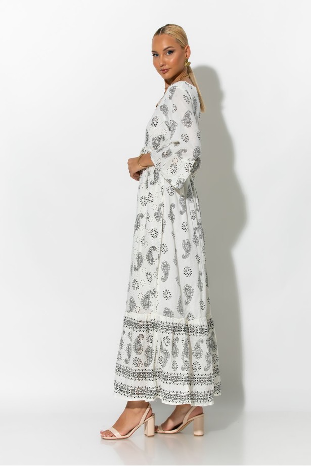 Boho φόρεμα κυπούρ με παγιέτα στην λαιμόκοψη μαύρο Boho φόρεμα κυπούρ με παγιέτα στην λαιμόκοψη μαύρο