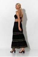 Boho maxi φούστα με δαντέλα μαύρο