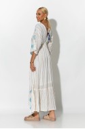 Φόρεμα boho με μανίκια νυχτερίδα σιέλ Φόρεμα boho με μανίκια νυχτερίδα σιέλ