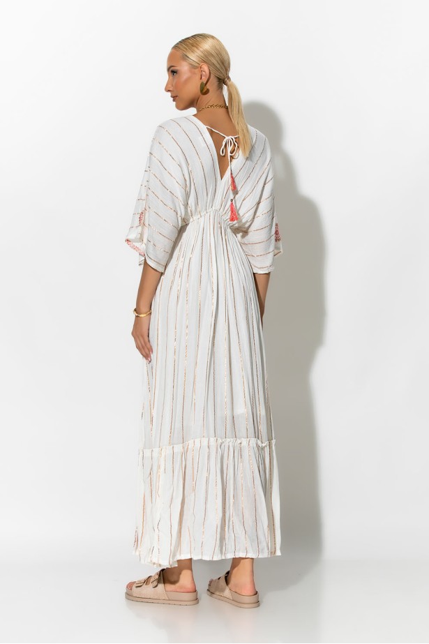 Φόρεμα boho με μανίκια νυχτερίδα κόκκινο Φόρεμα boho με μανίκια νυχτερίδα κόκκινο