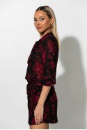 Floral φούστα με δέσιμο μπορντό Floral φούστα με δέσιμο μπορντό