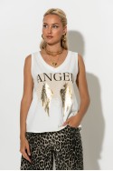 Αμάνικη μπλούζα με στάμπα angel λευκό Αμάνικη μπλούζα με στάμπα angel λευκό