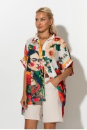 Πουκαμίσα με print frida μπεζ Πουκαμίσα με print frida μπεζ