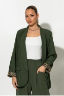 Blazer με φόδρα λεοπάρ λαδί