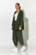 Blazer με φόδρα λεοπάρ λαδί