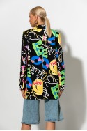 Blazer με graffiti print μαύρο Blazer με graffiti print μαύρο