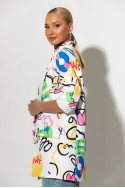 Blazer με graffiti print λευκό Blazer με graffiti print λευκό