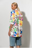 Blazer με graffiti print λευκό Blazer με graffiti print λευκό