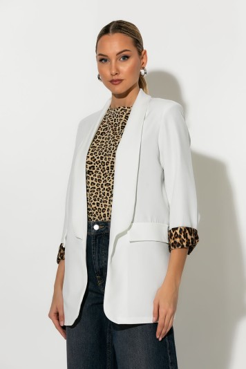 Blazer με λεοπάρ φόδρα μαύρο