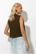 Boho γιλέκο με κεντήματα χακί-εκρού Boho γιλέκο με κεντήματα χακί-εκρού