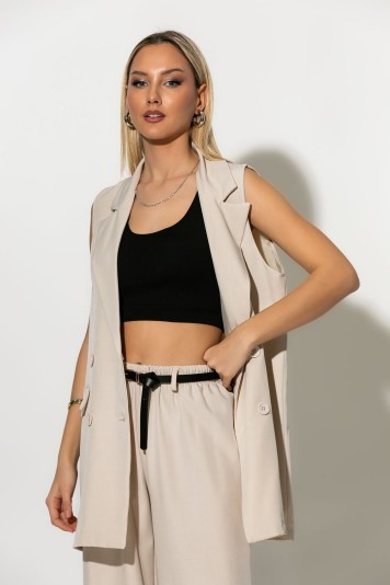 Αμάνικο blazer μαύρο