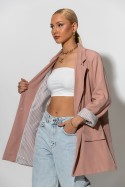 Blazer με ριγέ φόδρα και κουμπί σομον
