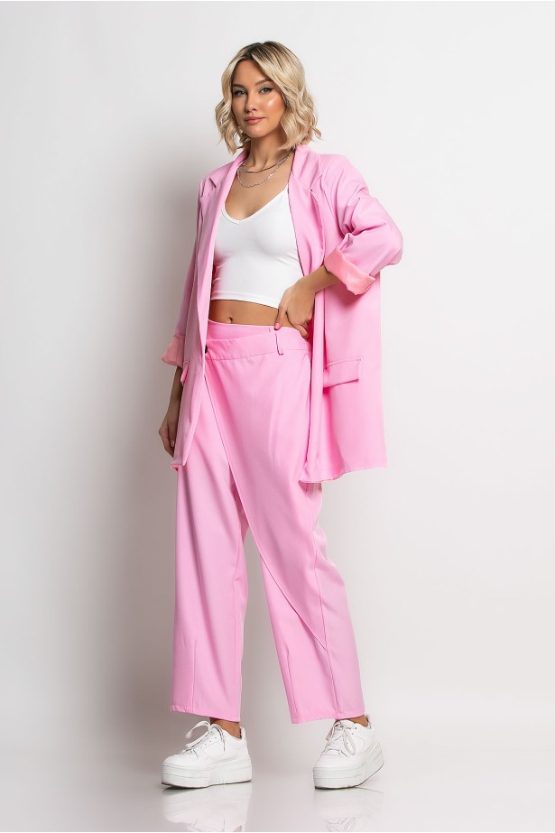 Oversized blazer με φόδρα ροζ Oversized blazer με φόδρα ροζ