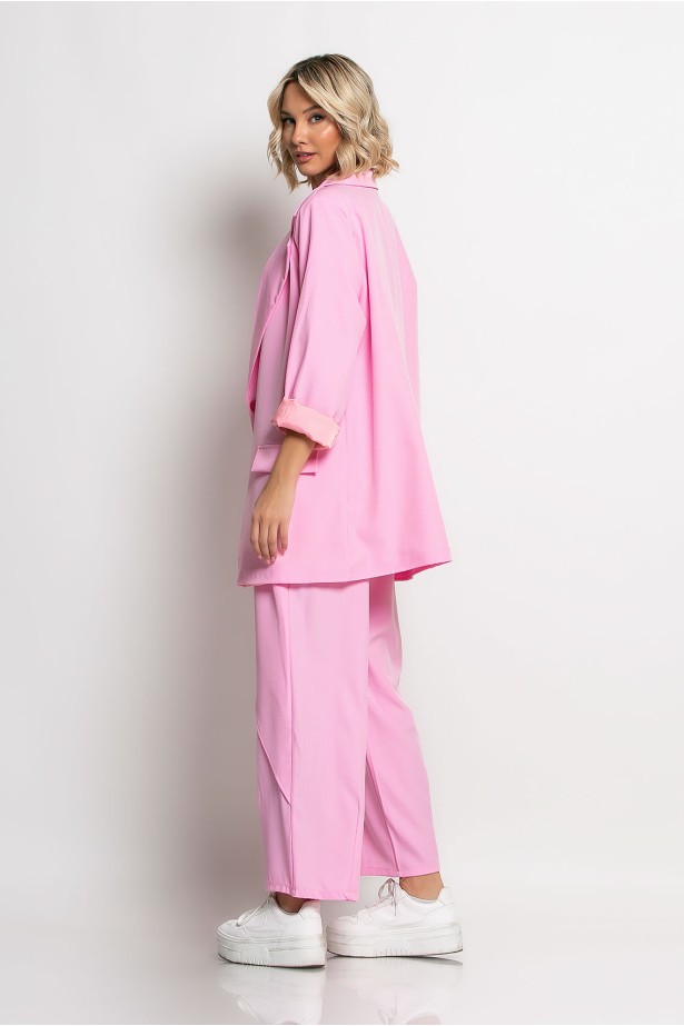 Oversized blazer με φόδρα ροζ Oversized blazer με φόδρα ροζ