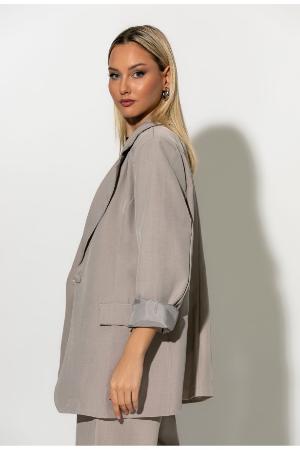 Blazer με φόδρα μπεζ Blazer με φόδρα μπεζ