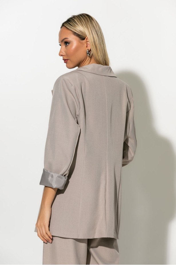Blazer με φόδρα μπεζ Blazer με φόδρα μπεζ