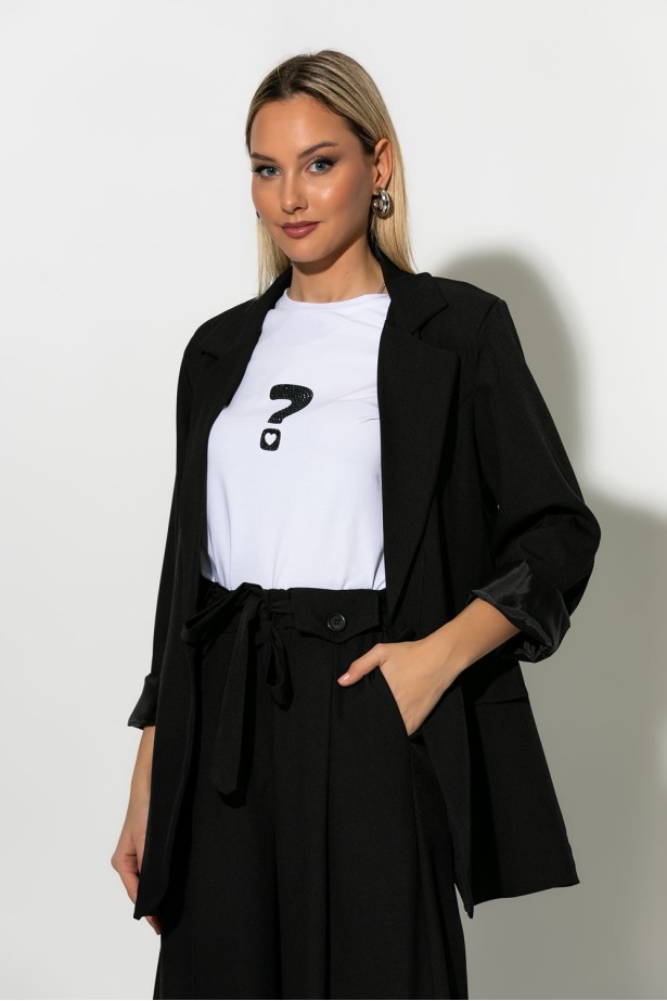 Blazer με φόδρα μαύρο Blazer με φόδρα μαύρο