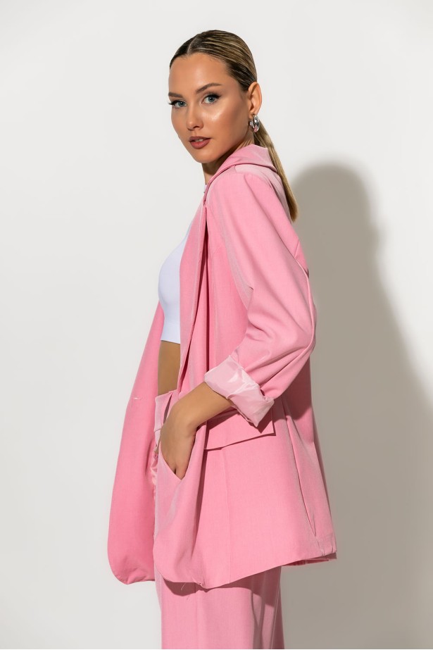 Blazer με φόδρα ροζ Blazer με φόδρα ροζ