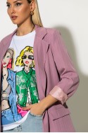 Ριγέ blazer με φόδρα και βάτες σάπιο μήλο Ριγέ blazer με φόδρα και βάτες σάπιο μήλο