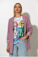 Ριγέ blazer με φόδρα και βάτες σάπιο μήλο Ριγέ blazer με φόδρα και βάτες σάπιο μήλο