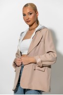 Blazer με φούτερ κουκούλα μπεζ Blazer με φούτερ κουκούλα μπεζ