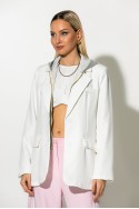 Blazer με φούτερ κουκούλα λευκό Blazer με φούτερ κουκούλα λευκό