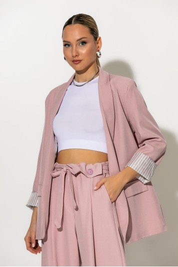 Blazer με ριγέ φόδρα σιελ