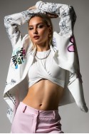 Blazer με print love who you are λευκό Blazer με print love who you are λευκό