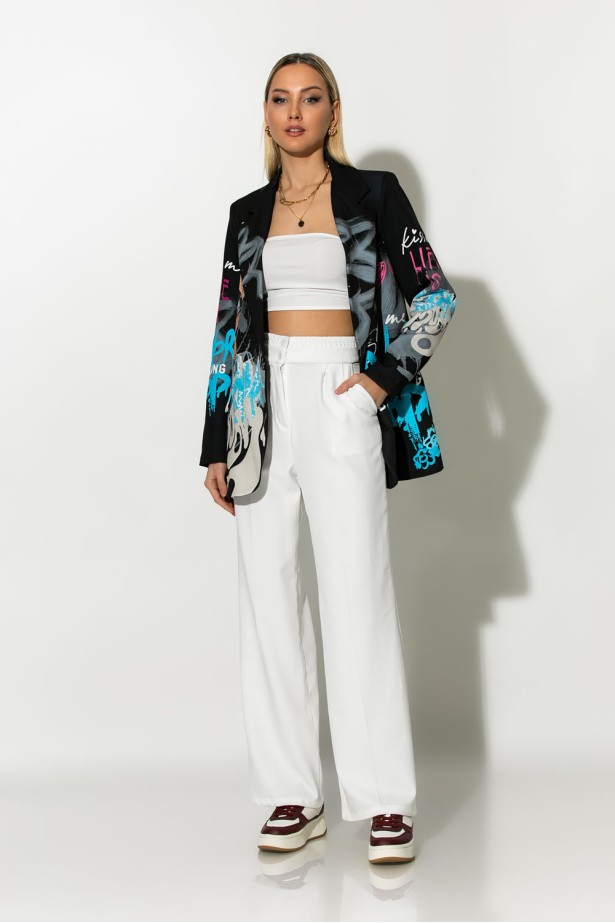 Blazer με print bear μπλε Blazer με print bear μπλε