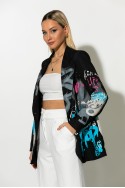 Blazer με print bear μπλε Blazer με print bear μπλε