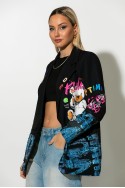 Blazer με print bear rules μαύρο Blazer με print bear rules μαύρο