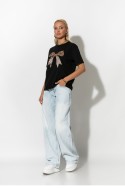 T-shirt με leopard φιόγκο μαύρο