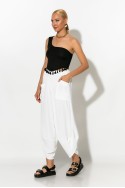 Ριπ crop top με ένα ώμο και κρόσια μαύρο Ριπ crop top με ένα ώμο και κρόσια μαύρο