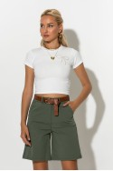 Crop top με φιογκάκια απο πέρλες λευκό