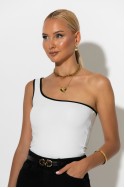 Crop top με έναν ώμο λευκό Crop top με έναν ώμο λευκό