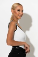 Crop top με έναν ώμο λευκό Crop top με έναν ώμο λευκό