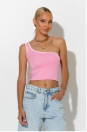 Crop top με έναν ώμο ροζ