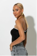 Crop top με έναν ώμο μαύρο Crop top με έναν ώμο μαύρο