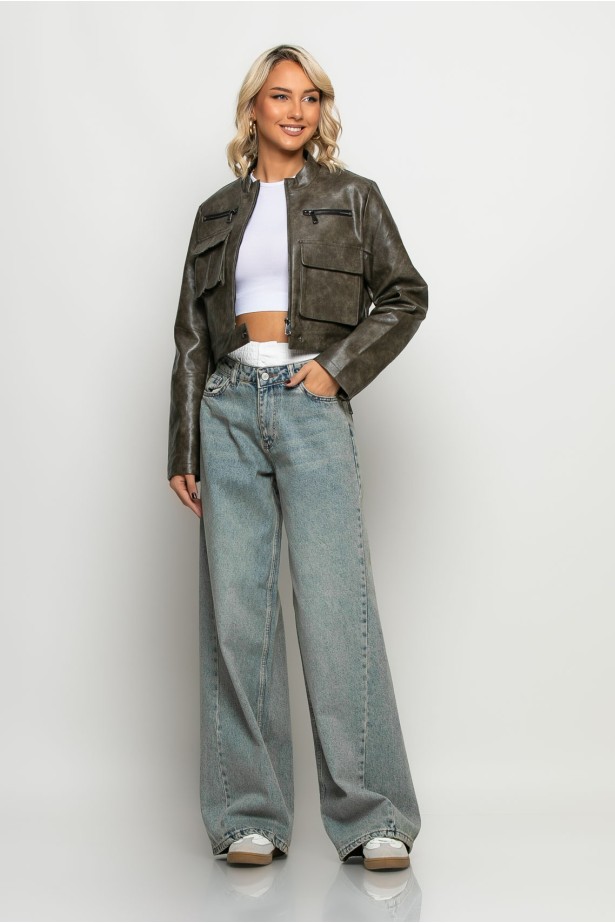 Crop top κοντομάνικο με λάστιχο στην μέση λευκό Crop top κοντομάνικο με λάστιχο στην μέση λευκό