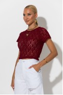 Crop top δαντέλα μπορντό Crop top δαντέλα μπορντό