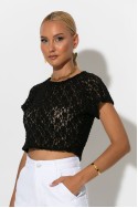 Crop top δαντέλα μαύρο Crop top δαντέλα μαύρο