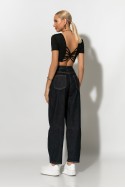Crop top με σχέδιο στην πλάτη μαύρο Crop top με σχέδιο στην πλάτη μαύρο