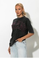 T-shirt με στρας milano γκρι T-shirt με στρας milano γκρι