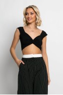 Crop top crossed knot μαύρο Crop top crossed knot μαύρο