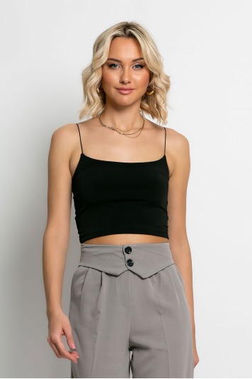 Crop top με λεπτή τιράντα κόκκινο
