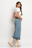 Jean φούστα μίντι χωρίς τελειώματα blue denim Jean φούστα μίντι χωρίς τελειώματα blue denim