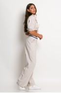 Σετ παντελόνι tailoring και cropped πουκάμισο μπεζ ανοιχτό Σετ παντελόνι tailoring και cropped πουκάμισο μπεζ ανοιχτό