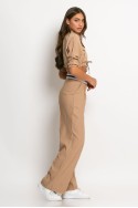 Σετ παντελόνι tailoring και cropped πουκάμισο μπεζ σκούρο Σετ παντελόνι tailoring και cropped πουκάμισο μπεζ σκούρο