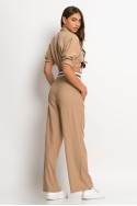 Σετ παντελόνι tailoring και cropped πουκάμισο μπεζ σκούρο Σετ παντελόνι tailoring και cropped πουκάμισο μπεζ σκούρο