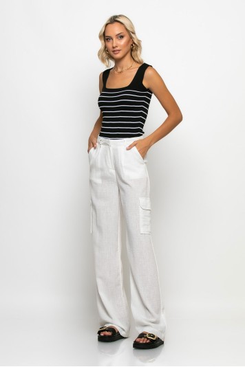 Cargo παντελόνι loose fit λευκό